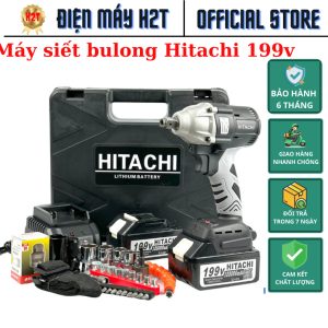Máy Siết Bulong Hitachi Hitachi 199V Không Chổi Than - Đa Năng Mở Ốc, Bắn Vít Cực Khỏe (Bảo Hành 6 Tháng)