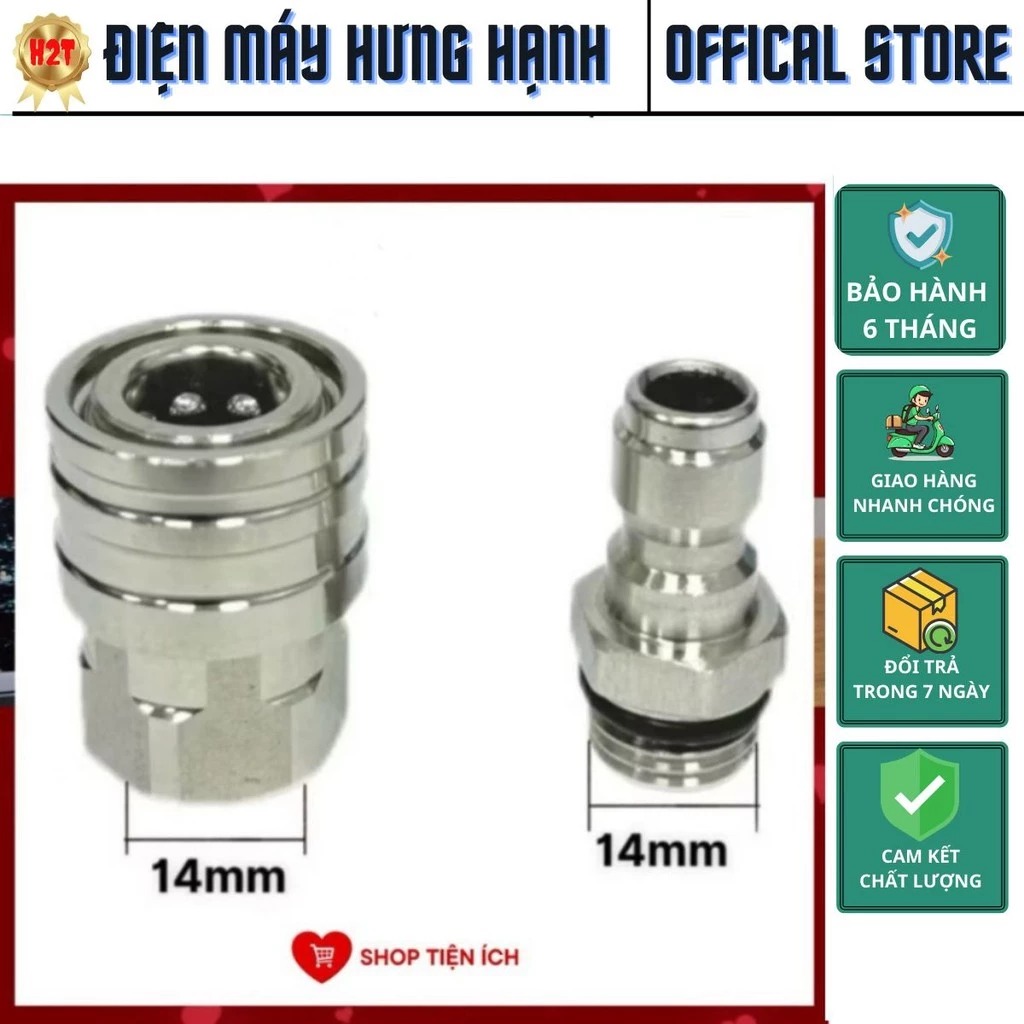 Khớp nối nhanh 14mm INOX